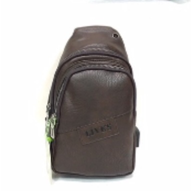 Tas Selempang Pria Laki Cowo Kulit Usb Charger Sling Travel Bag Impor Ori Asli PU - 2-20