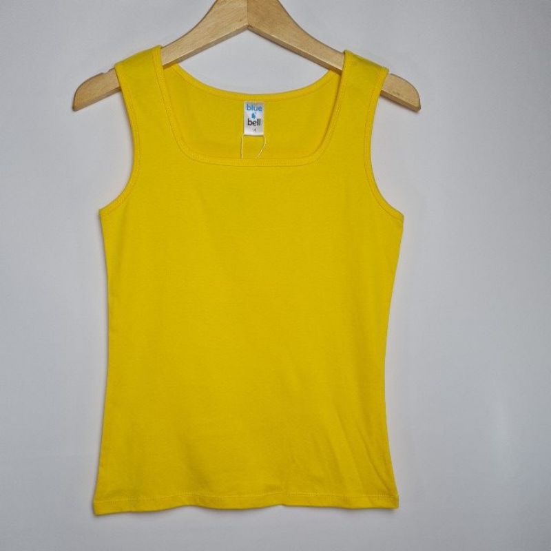 Singlet - Tank Top Wanita Katun Casual Kuning Muda