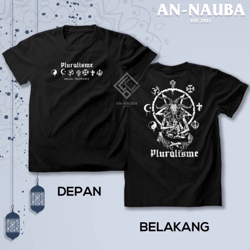 KAOS PLURALISME SOCIAL TOLERANCE / Baju Islam Santri Nahdlatul Ulama Gus Dur / Tshirt MLI [AN-6509]