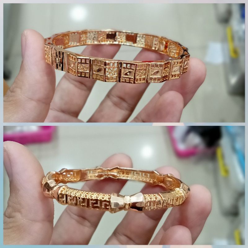 C-9500.Gelang kolong India xuping berlapis emas dengan mata zircon uk6cm.