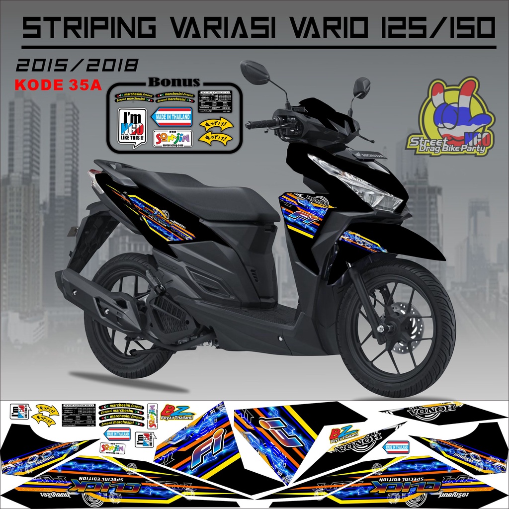 STRIPING VARIO VARIASIS STICKER CLICK VARIO 125-150 LED THAILAND KODE 35