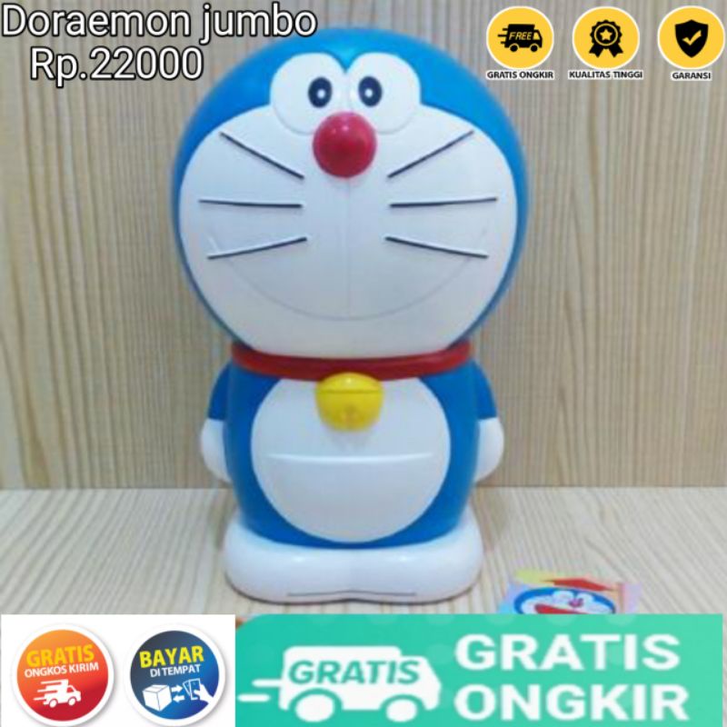 Celengan Doraemon celengan tanah liat celengan jumbo termurah viral 2022 COD