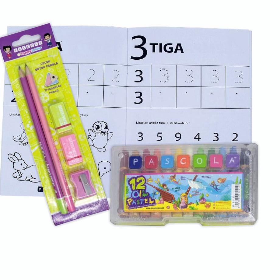 

[KODE KQICT] Standard Paket Mewarnai 1 - Coloring (Crayon / Oil Pastel, Pensil, Penghapus, Rautan, Buku Mewarnai)