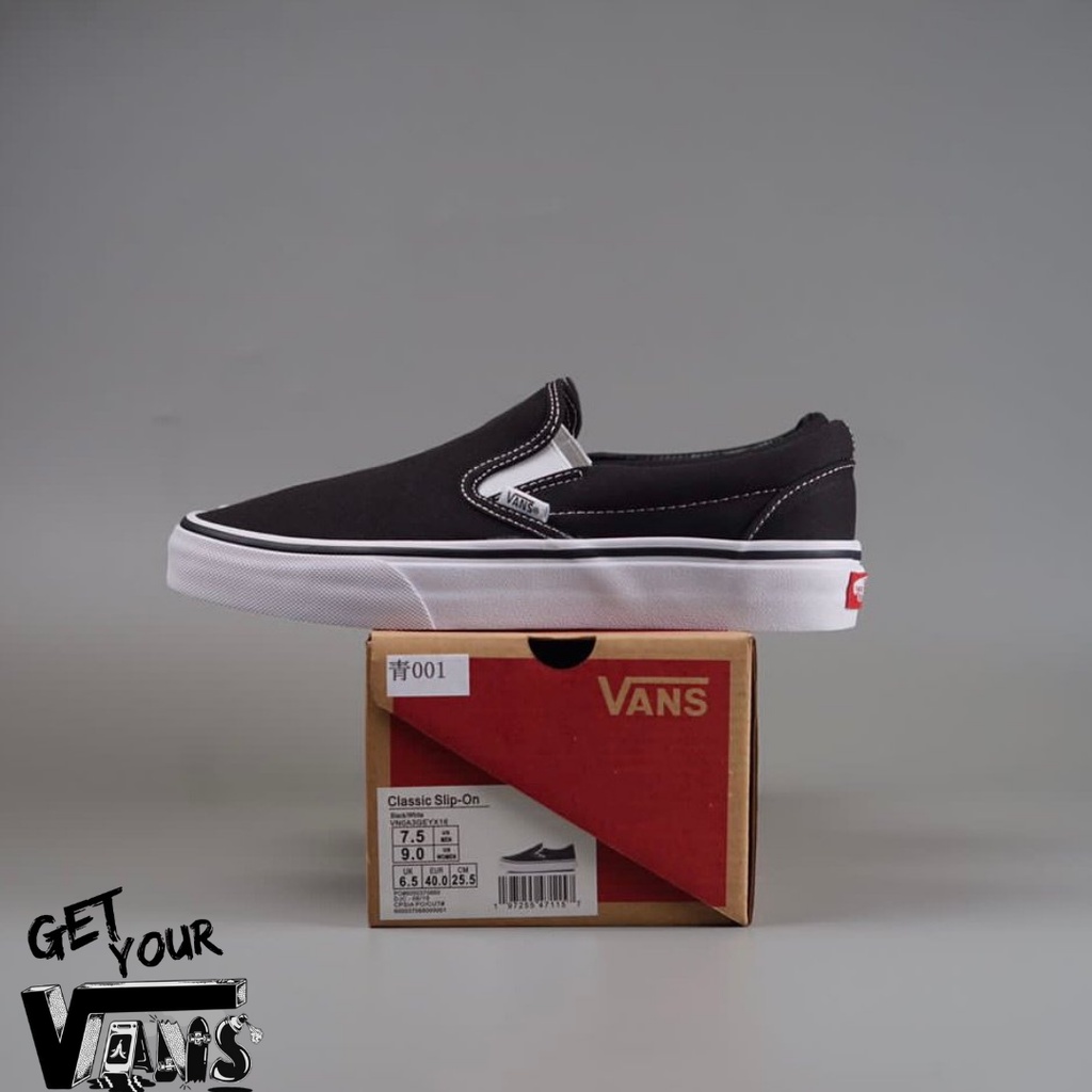 Vans Slip on Black White Classic Original 100% Bnib