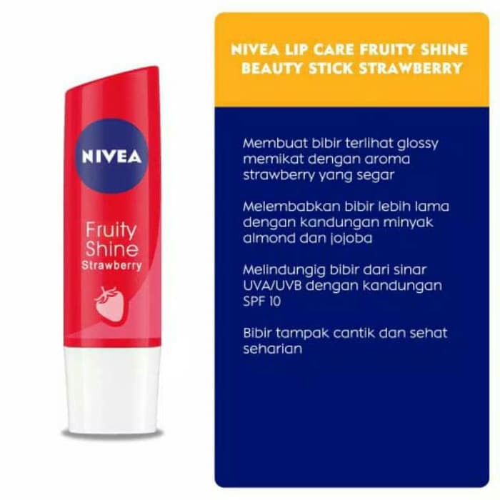 ★ BB ★ NIVEA Caring Lip Balm Strawberry Shine 4.8gr