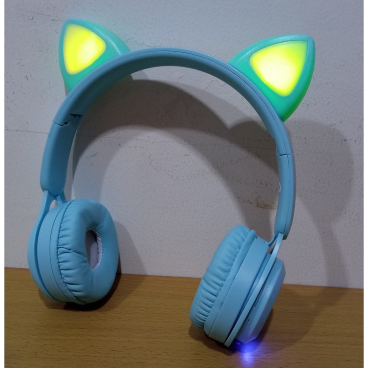 NEW Headphone Wireless Y08 Telinga Kucing Bluetooth 5.0 Headphone Macaron Y-08 Ear Cat