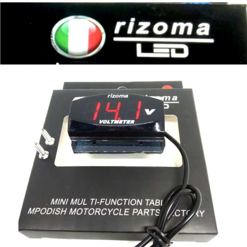 Voltmeter Amper Aki Digital 12volt Rizoma Original Warna Merah Biru Universal Motor