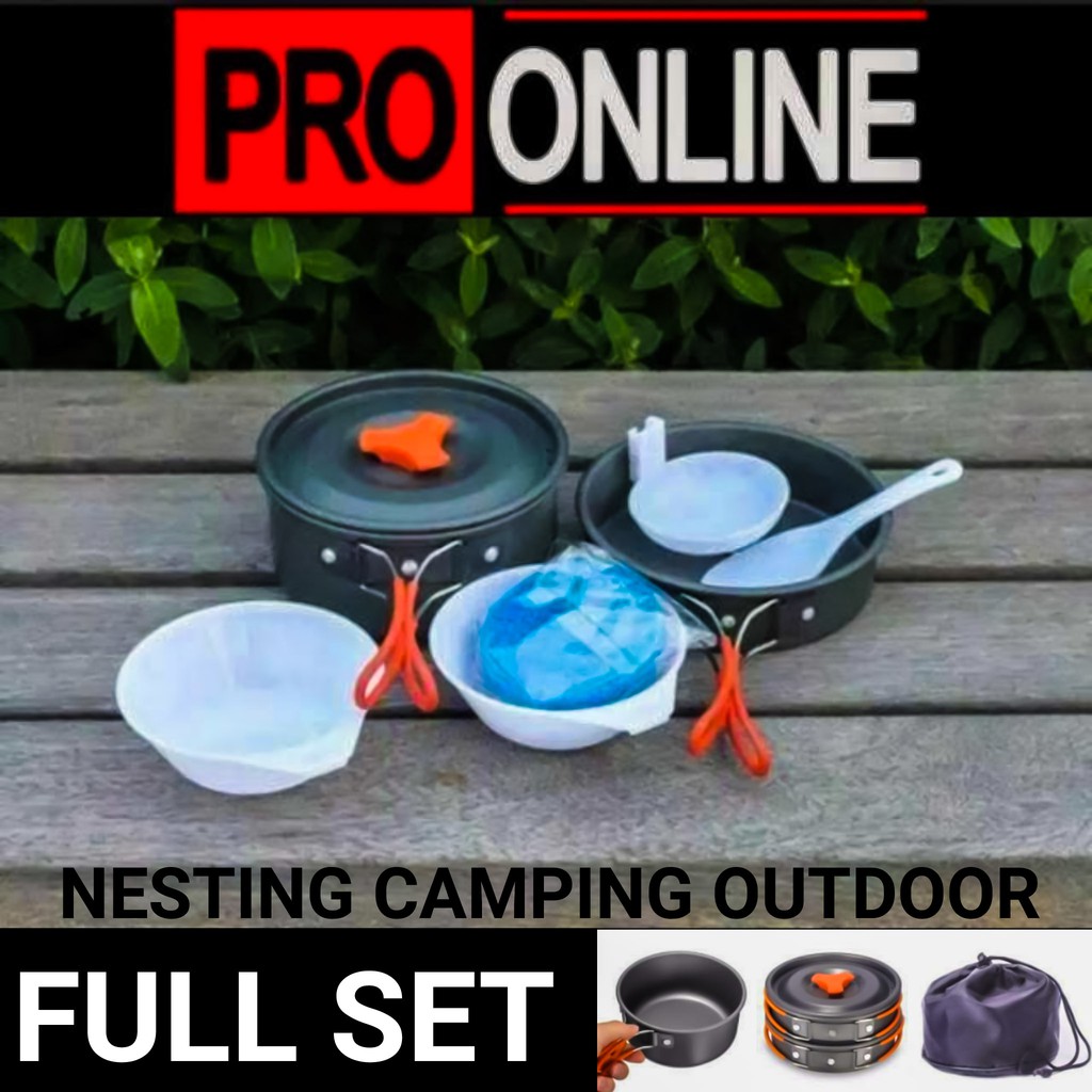 Alat Masak Panci Kemping Gunung. Cooking Set DS-200 Camping Nesting 1-2 Person Outdoor