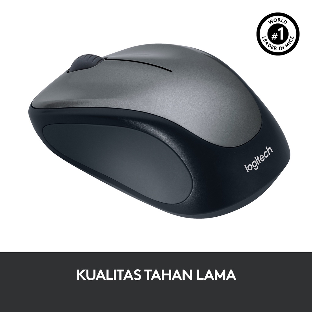 Logitech M235 Mouse Wireless Grip Karet Nyaman