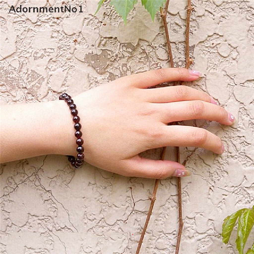 (AdornmentNo1) Gelang Tangan Manik-Manik Batu Garnet Alami Untuk Perhiasan Wanita