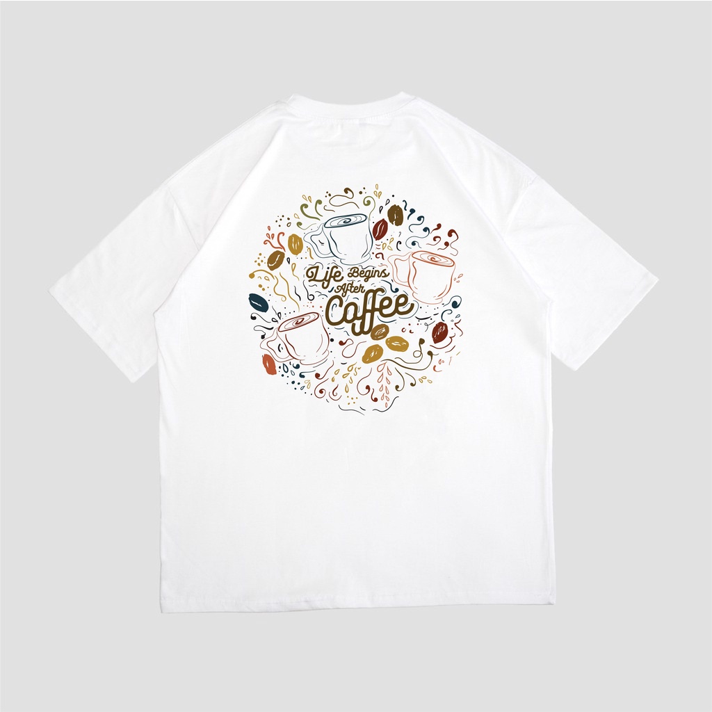 KAOS DISTRO PRIA LENGAN PENDEK BAJU GROSIR PAKAIAN PRIA GRAPHIA KAOS PRIA KEREN LIFE BEGINS AFTER CO