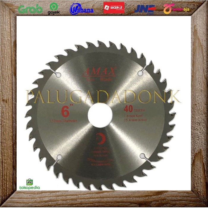 Circular saw 6 inch x 40T Super Thin / Mata Gergaji Kayu Saw Blade 6"
