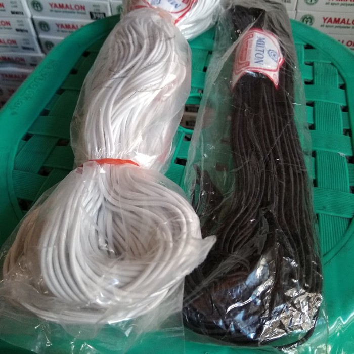 Tali karet bulat / tali elastis / tali string 2mm / tali sengkelit / tali kancing MILTON