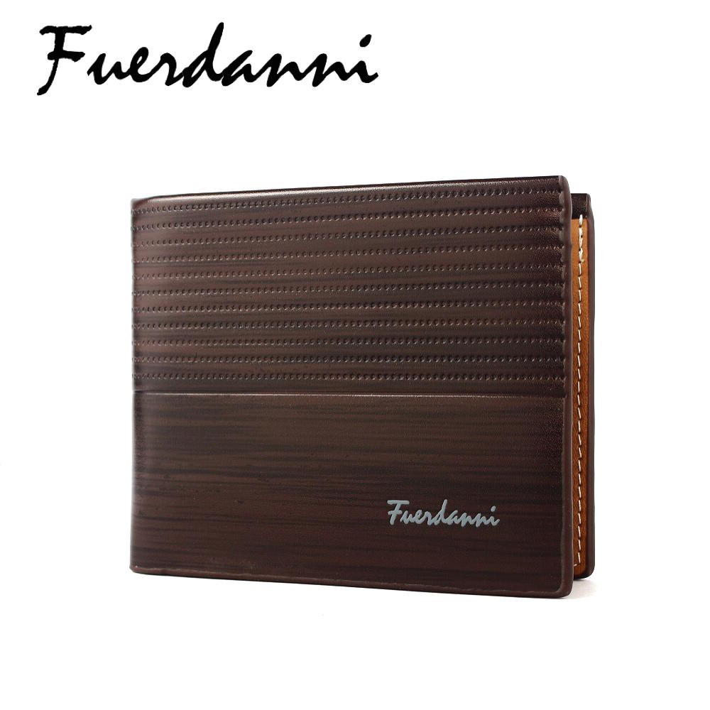 TOKOKOE - Dompet Pria Model Lipat bahan Kulit Korea Premium Original Fuerdanni Series-Coklat Tua