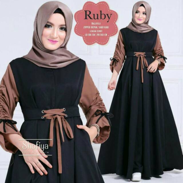 Gamis muslim  Ruby maxi UKURAN JUMBO XXL LD 115-120cm PB 140-145cm