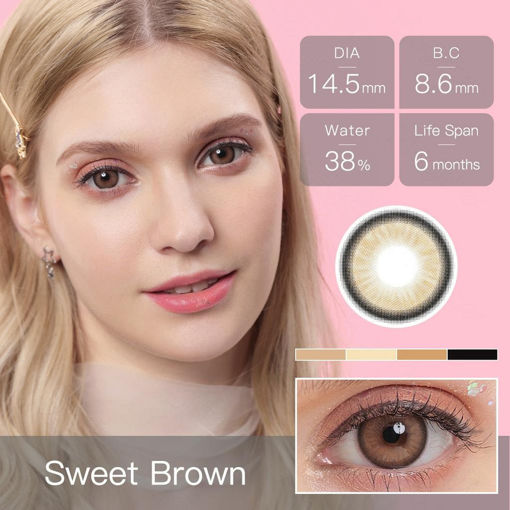 (COD)Softlens Minus 14.5mm (-1.00 s/d -6.00) / Soflens Bening Minus / Softlen hitam/coklat/biru/ Minus BIG EYES Softlens