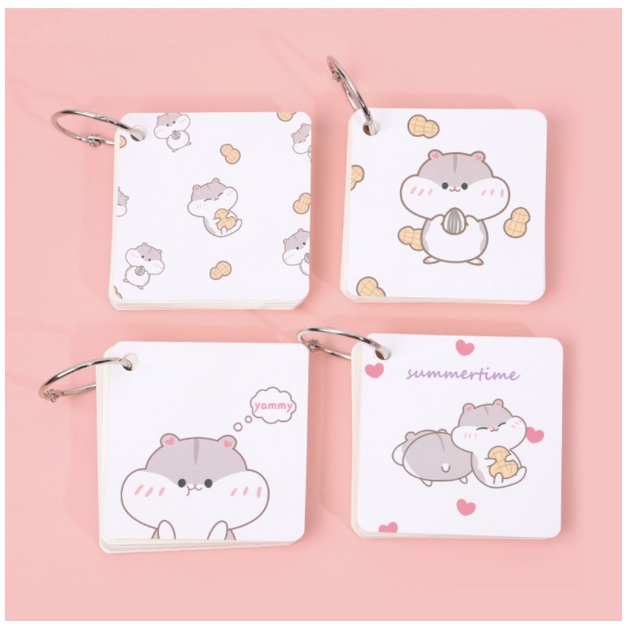 【GOGOMART】Buku Notebook Memo Mini Dengan Ring Motif Animal Star Wings