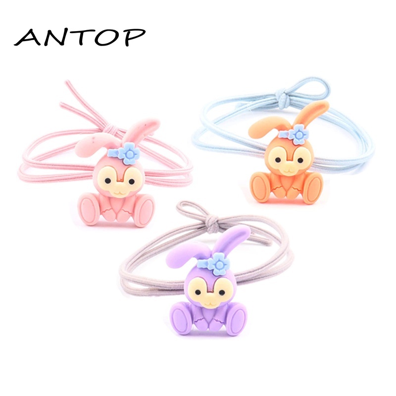 1 Pc Korea Kartun Kelinci Tali Rambut Elastis Tinggi Aksesoris Rambut Fashion Anak Perempuan ANTOP