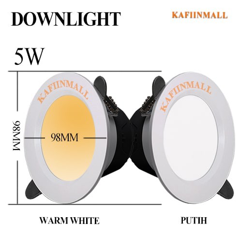 ASLI FULL TERANG 5W LAMPU DOWNLIGHT LED PLAFON 5 WATT NYALA ADA PUTIH / WARM WHITE