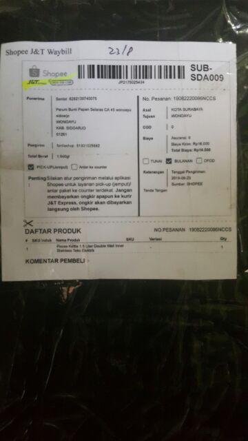 Pisces Kettle 1.5 Liter Double Wall Inner Stainless Teko Elektrik