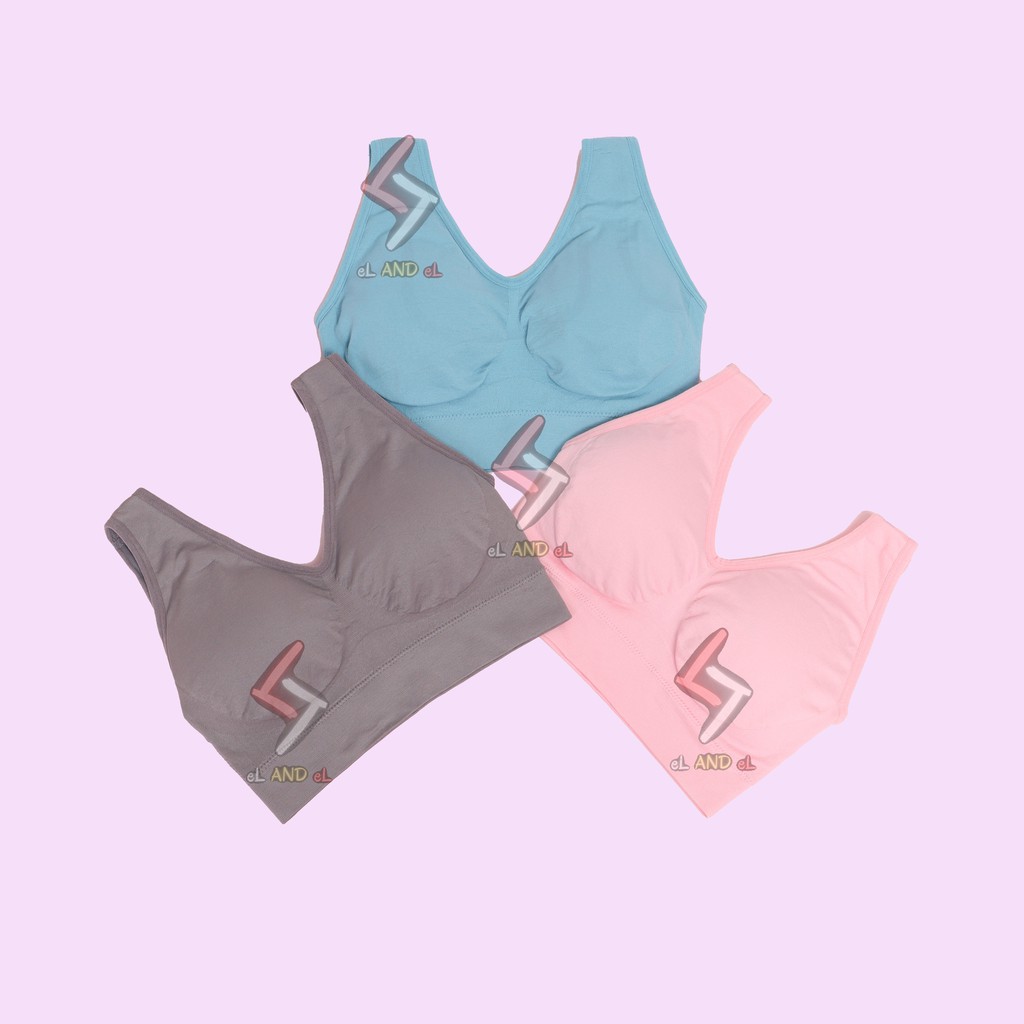 Genie Bra Premium Tanpa Kawat ( Pastel ) ( isi 3pcs)