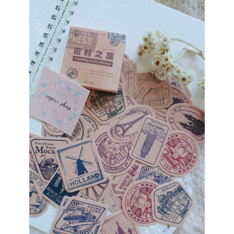 

Sticker Motif Aesthetic Vintage Scrapbook Diy dan Jurnal