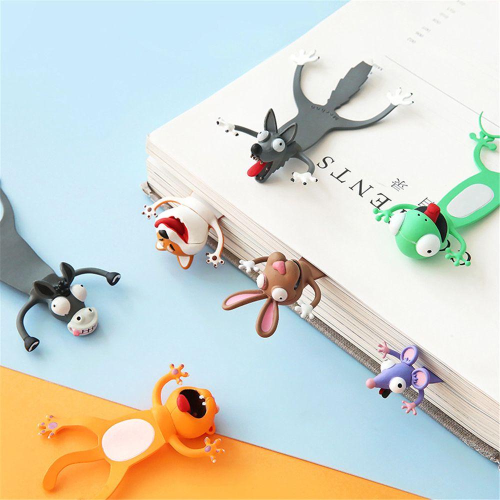 Bookmark Nanas 3D Seri Panda Ocean Baru Alat Tulis Lucu PVC Penanda Buku