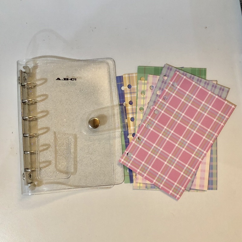 A Bubble Crush A7 - glitter transparent binder