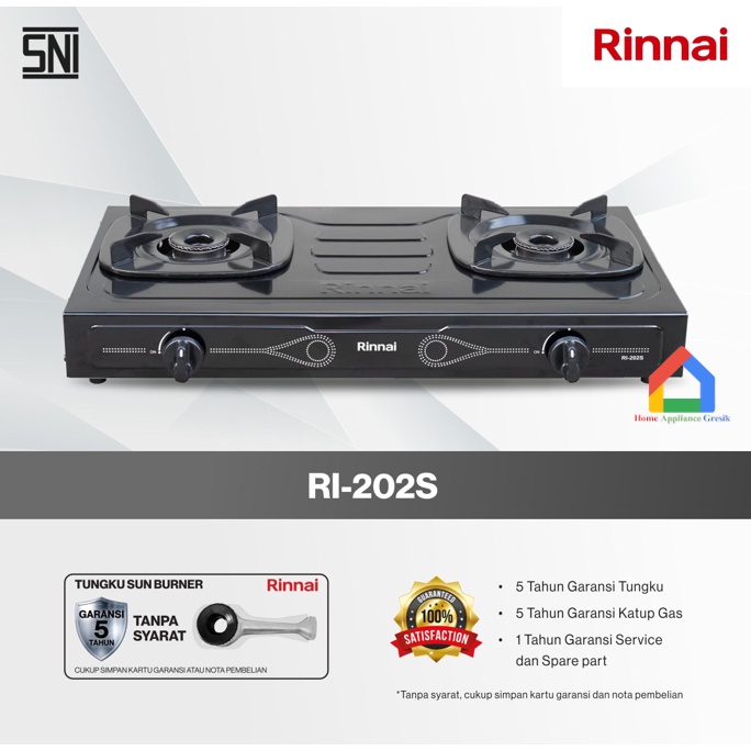 Kompor Rinnai 2 Tungku RI 202S / Rinnai Kompor RI202S