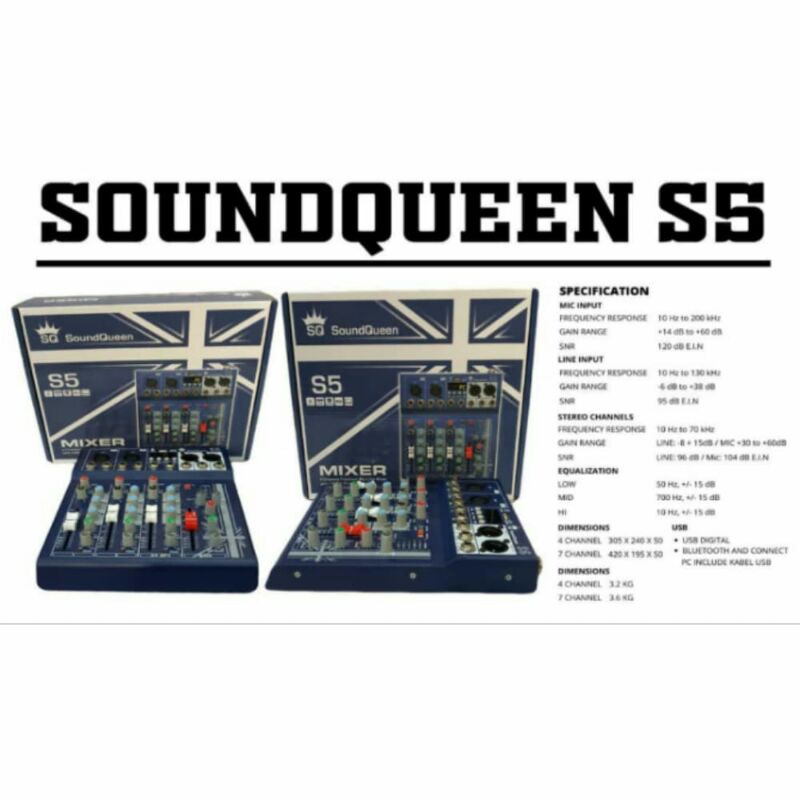 Mixer Soundqueen S5 Original 4 Channel Bluetooth