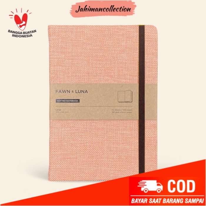 

✨ BISA COD ✨ Notebook A5 Large - Delight Peach Fabric - Buku Jurnal / Agenda - Plain