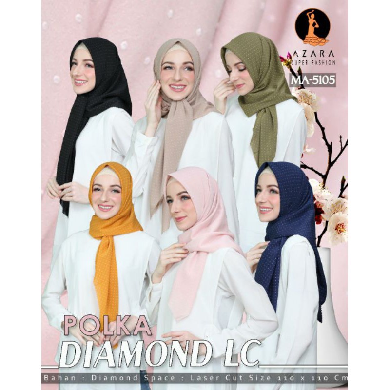 Jilbab Azara Diamond LC Polka (Isi 10pcs)