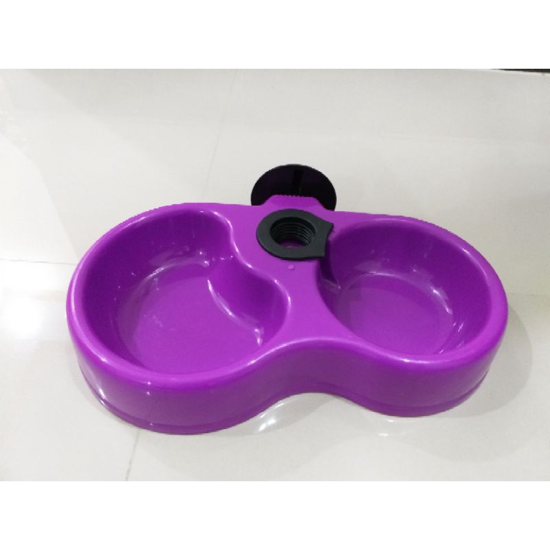 Tempat Makan double gantung Kucing Anjing Kelinci / tempat makan jepit kucing anjing