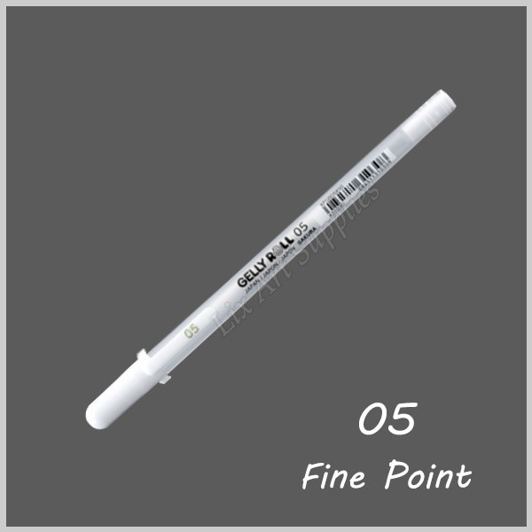 

LA05 Sakura Gelly Roll Ink Pen White 0.3mm 05 - Fine Point / White Pen
