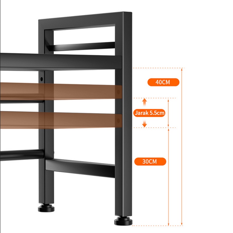 Rak Serbaguna Rak Microwave Rak Bumbu Dapur Portable Rak Panci Rak Oven Rak Besi Tempat Penyimpan