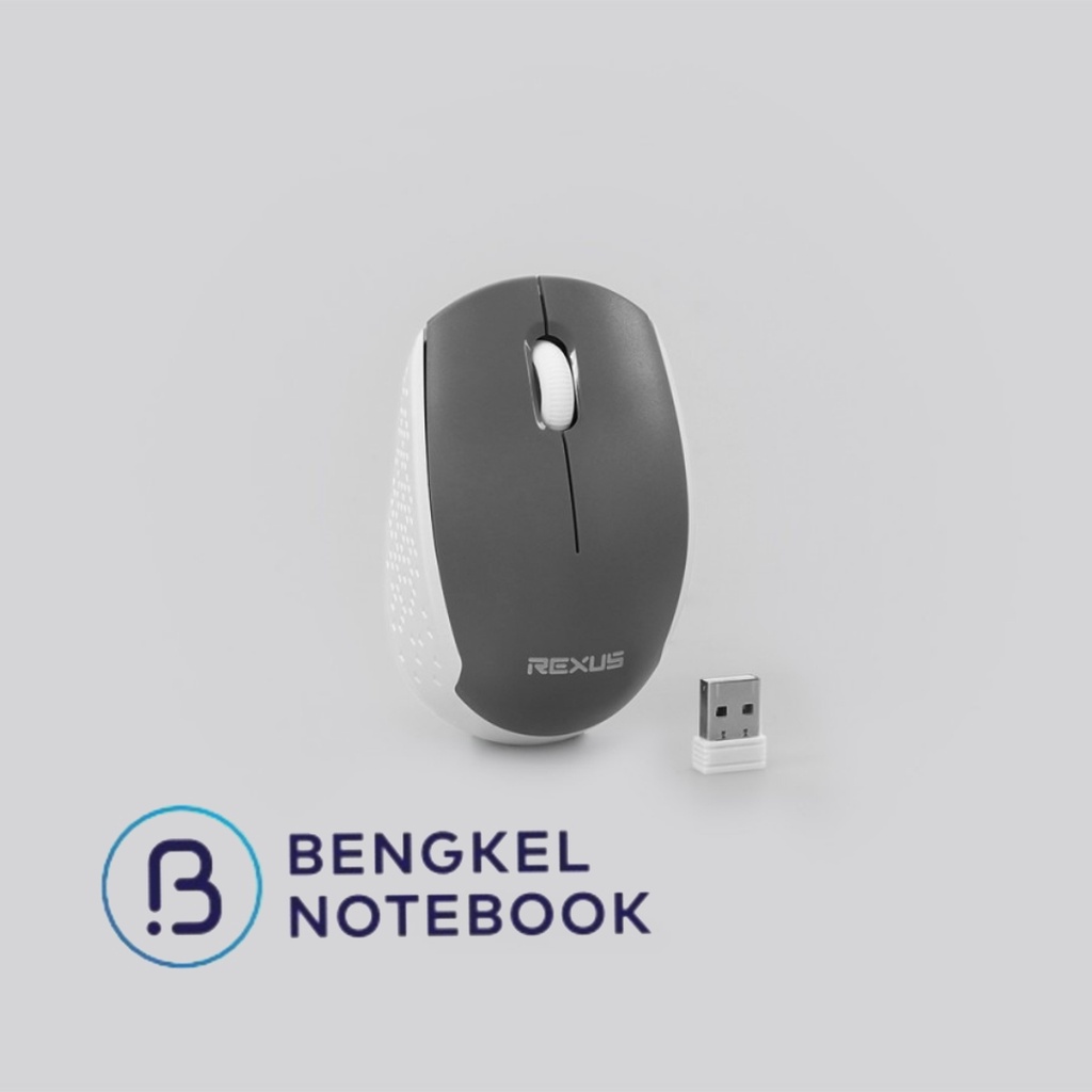 Mouse Rexus Q30 Office Wireless - Silent Click Mouse Nano USB - Hitam Abu-Abu