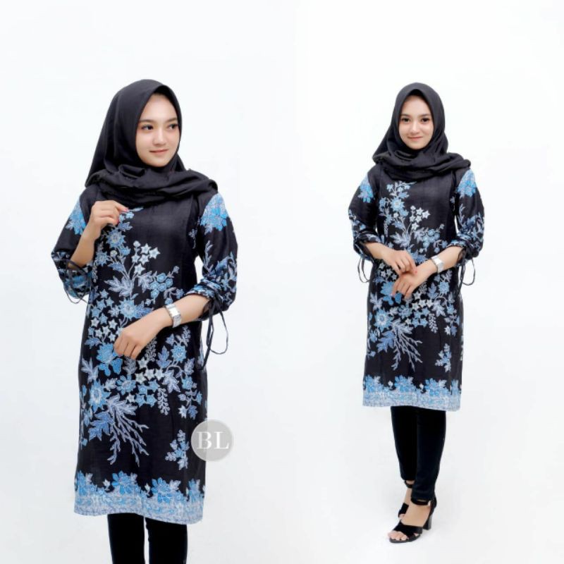 Bebas Pilih Batik Couple keluarga sania ruffle ori ndoro jowi dnt motif TENUN-Tunik XL