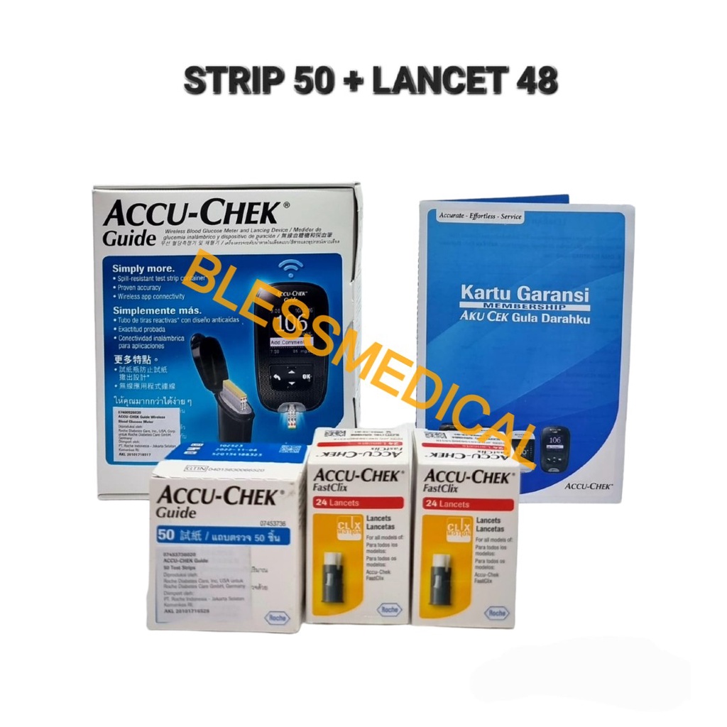 Accu Chek Guide Meter /Alat Accu Check Guide Original Extra Strip 50