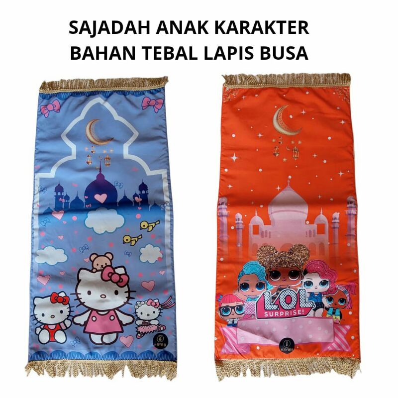 SAJADAH ANAK KARAKTER BAHAN TEBAL LAPIS BUSA