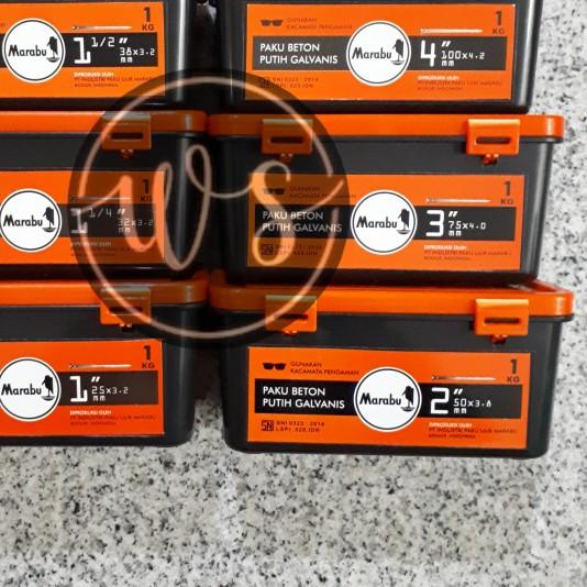 Paku beton marabu 3inch 7cm paku beton putih marabu 1dus 1kg