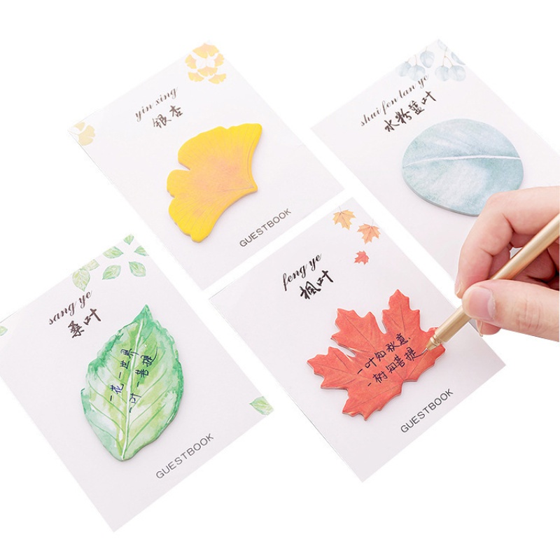 Leaves Sticky Note for Student Message Notepad Leaf Sticky Note Paper Plant Memo Pads