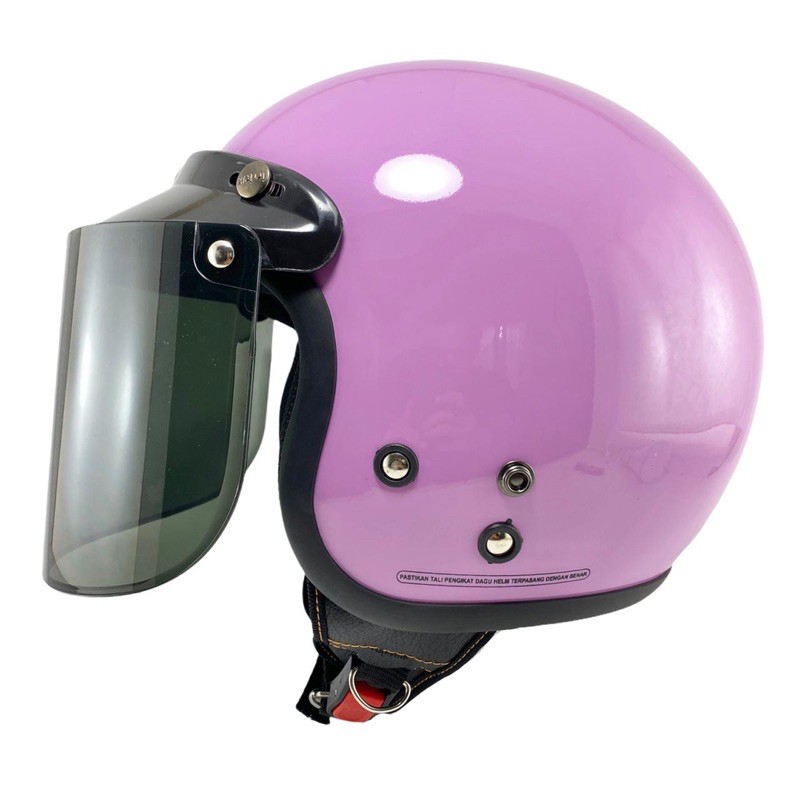 Helm Bogo Polos Retro SNI Warna Pastel Cewek Cowok Hitam Polos Premium