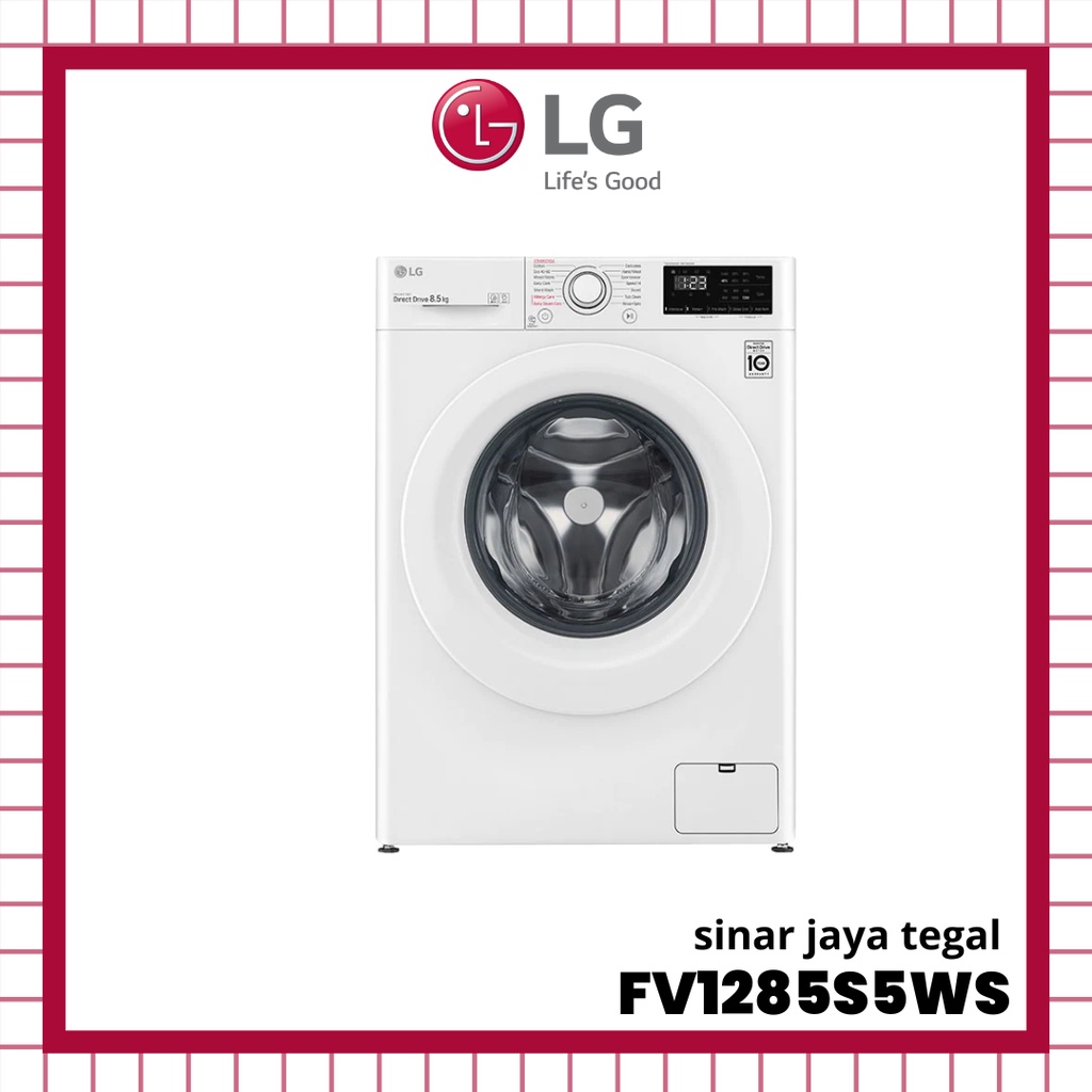 MESIN CUCI LG FV1285S5WS FRONT LOADING 8 KG