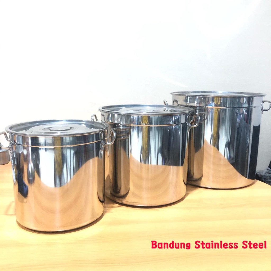 Stok Pot 40cm besar tebal panci sup Tinggi multifungsi stainless 48L