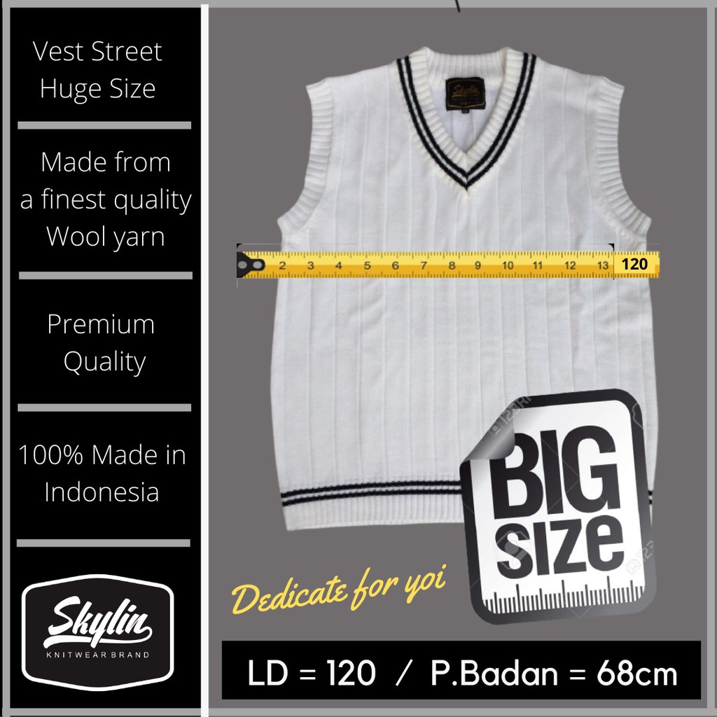 Big size Vest 5 colors LD 120 (body weight 80kg sd 90kg) Ready semua warna