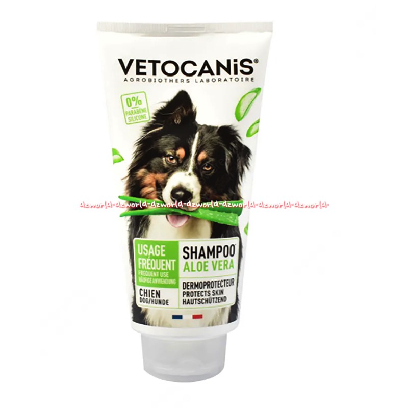 Vetocanis 300ml Dog Shampo Anjing Aloe Vera Derma Protector Vanille Bulu Panjang Untuk Kulit Aroma Lidah Buaya Vanilla Vetocani Vetokanis Doggy