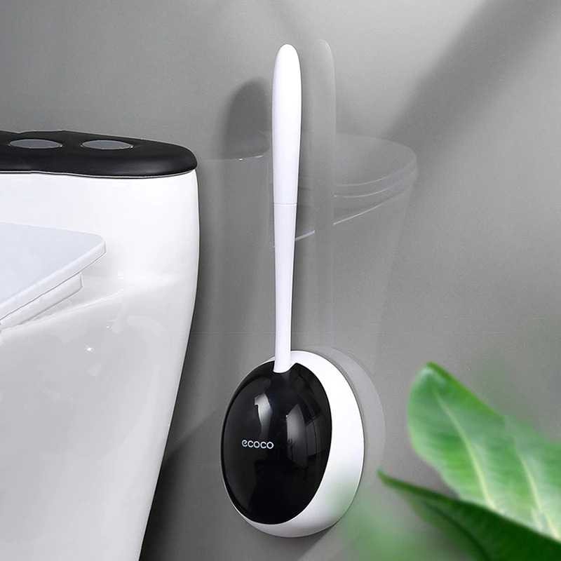 Sikat Toilet WC Kamar Mandi With Holder Silicone Brush Wall Mounted