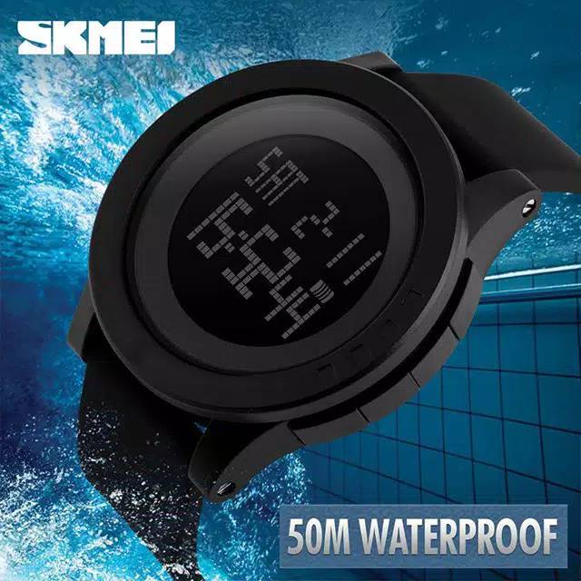 SKMEI 1142 FULL BLACK PREMIUM_SPORT PRIA TAHAN AIR _WATER RESISTAN 50M