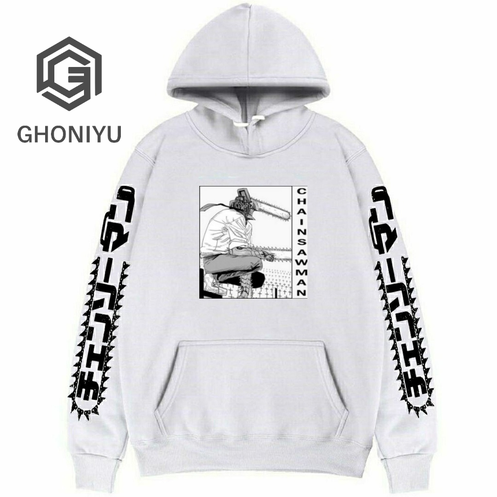 Jaket Jumbo Keren Sweater Anime Chainsaw Man Denji On Cross Hoodie Pullover Premium Terbaru