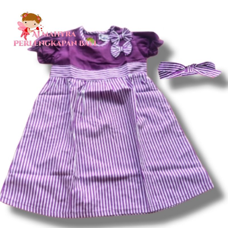 Dress bayi murah 6bulan - 3 tahunan Free Bandana